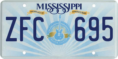 MS license plate ZFC695