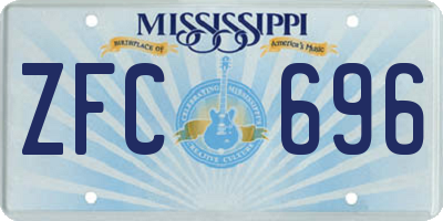 MS license plate ZFC696