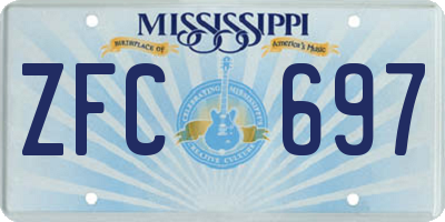 MS license plate ZFC697