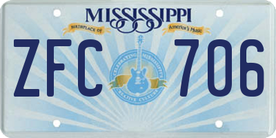 MS license plate ZFC706