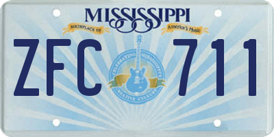 MS license plate ZFC711