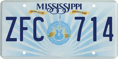 MS license plate ZFC714