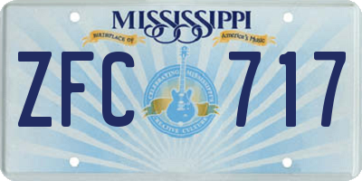 MS license plate ZFC717