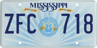 MS license plate ZFC718