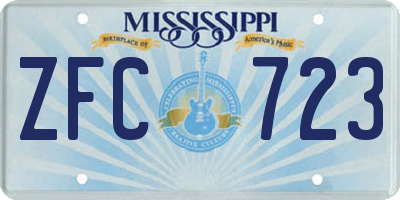 MS license plate ZFC723