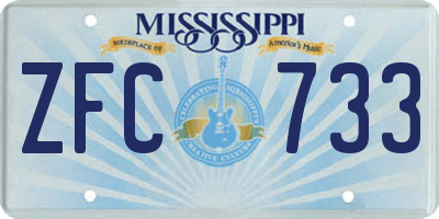 MS license plate ZFC733