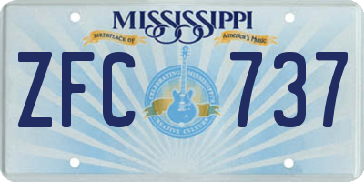 MS license plate ZFC737