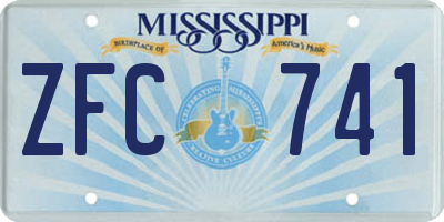 MS license plate ZFC741