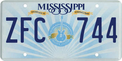 MS license plate ZFC744
