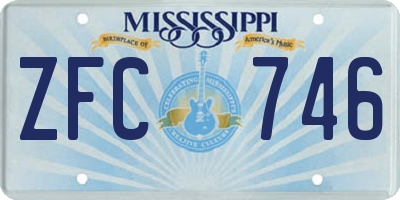 MS license plate ZFC746