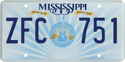 MS license plate ZFC751