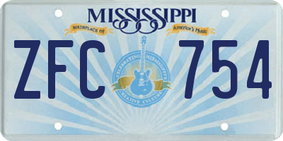 MS license plate ZFC754