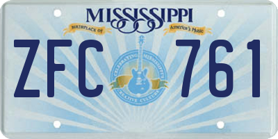 MS license plate ZFC761