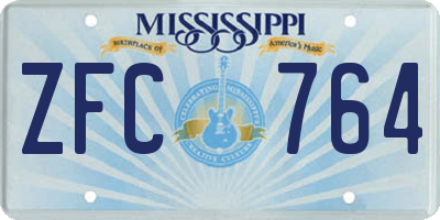MS license plate ZFC764