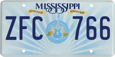 MS license plate ZFC766