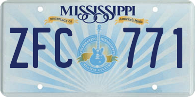 MS license plate ZFC771