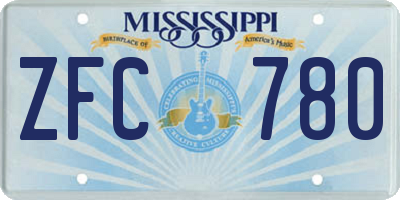 MS license plate ZFC780