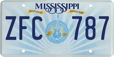MS license plate ZFC787