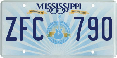 MS license plate ZFC790