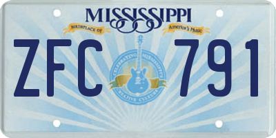 MS license plate ZFC791