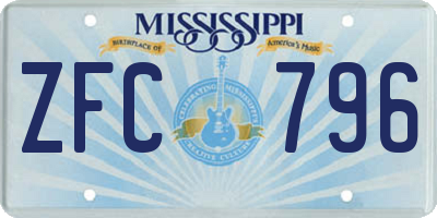 MS license plate ZFC796