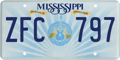 MS license plate ZFC797
