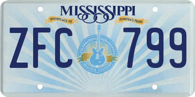MS license plate ZFC799