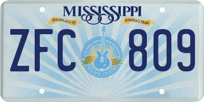 MS license plate ZFC809