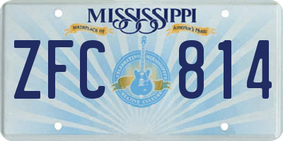 MS license plate ZFC814