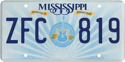 MS license plate ZFC819