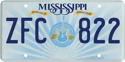 MS license plate ZFC822