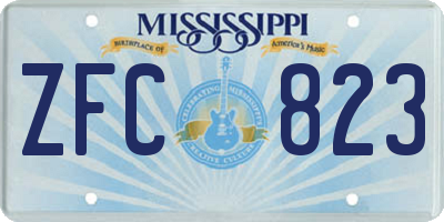 MS license plate ZFC823