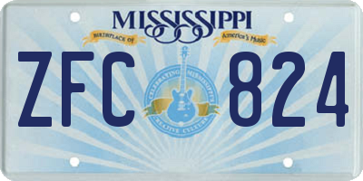 MS license plate ZFC824