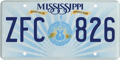 MS license plate ZFC826