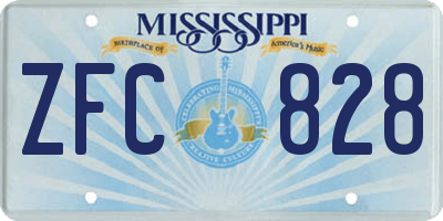 MS license plate ZFC828