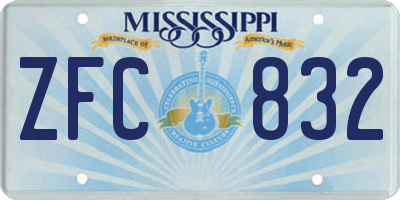 MS license plate ZFC832