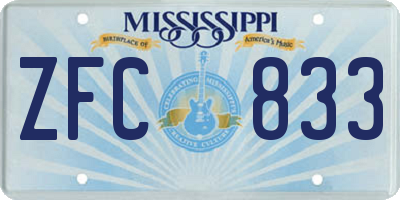 MS license plate ZFC833