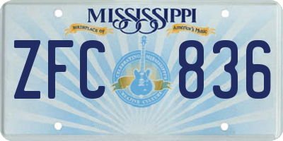 MS license plate ZFC836