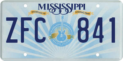 MS license plate ZFC841