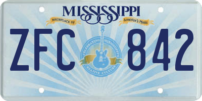 MS license plate ZFC842