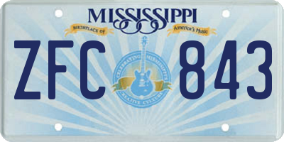 MS license plate ZFC843