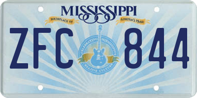 MS license plate ZFC844