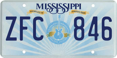 MS license plate ZFC846