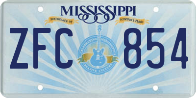 MS license plate ZFC854