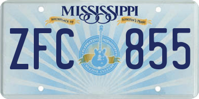MS license plate ZFC855