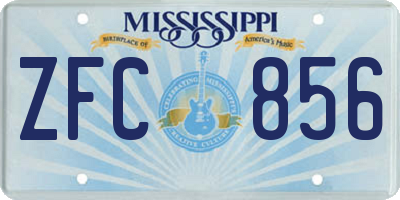 MS license plate ZFC856