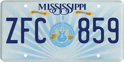 MS license plate ZFC859
