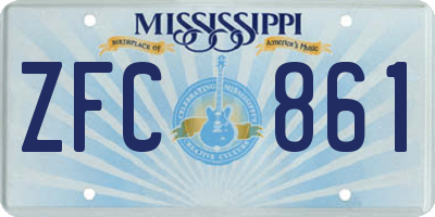 MS license plate ZFC861