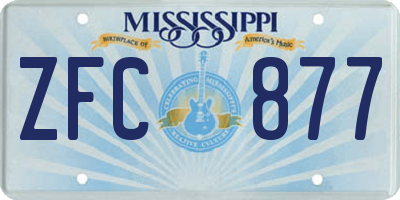 MS license plate ZFC877
