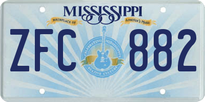 MS license plate ZFC882